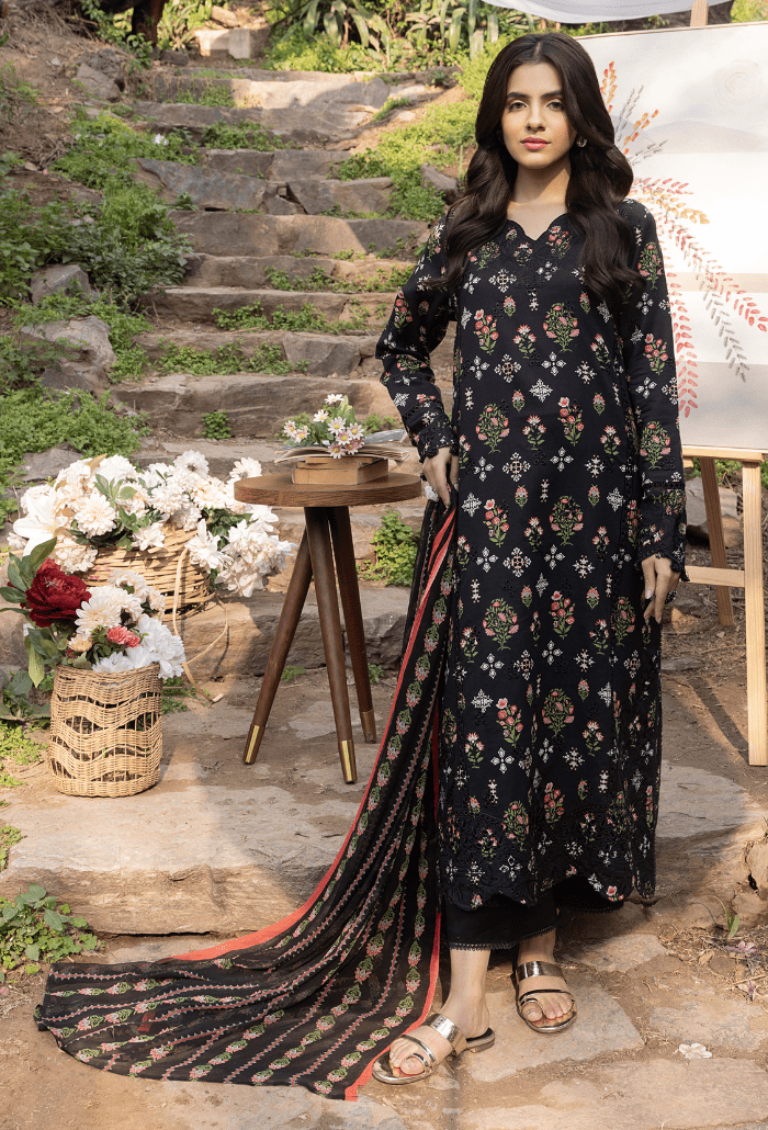 Humdum | Eden Garden 25 |Eden Garden - D03-Brand:Humdum-Type:Ladies Clothes-Black-Lawn-House of Maryam- Buy in UK, USA