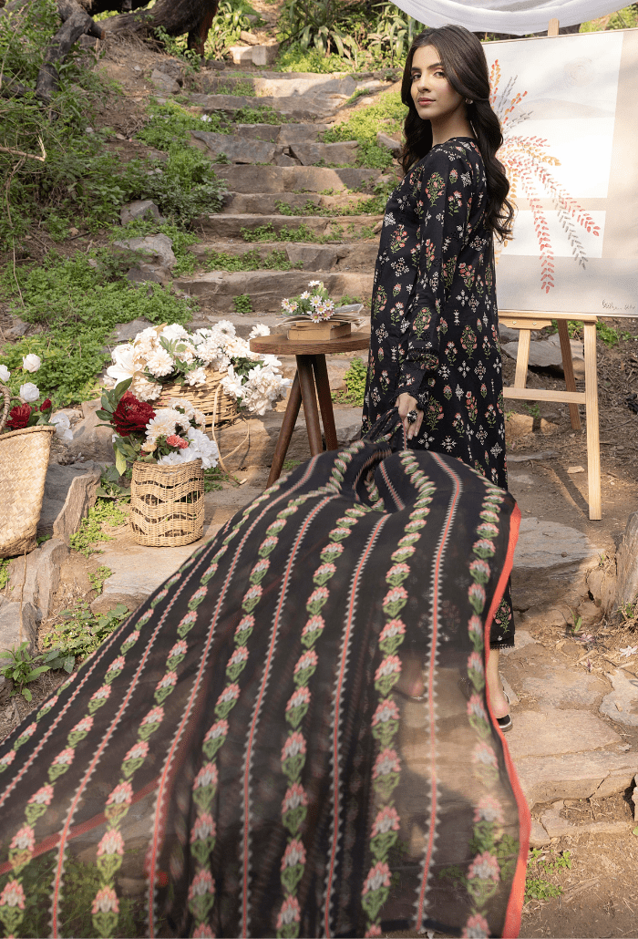 Humdum | Eden Garden 25 |Eden Garden - D03-Brand:Humdum-Type:Ladies Clothes-Black-Lawn-House of Maryam- Buy in UK, USA