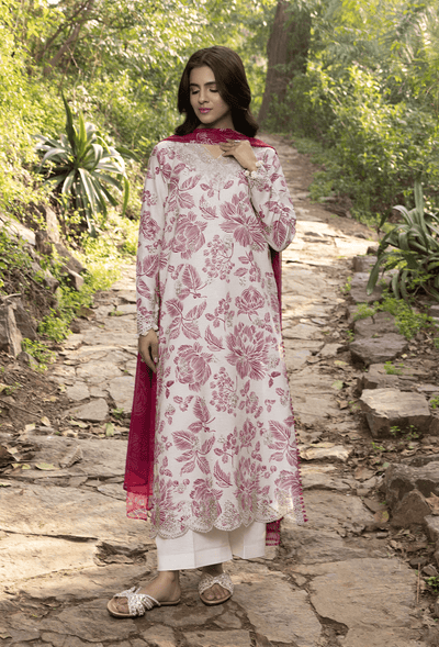 Humdum | Eden Garden 25 | Eden Garden - D04-Brand:Humdum-Type:Ladies Clothes-Ivory-Lawn-House of Maryam- Buy in UK, USA