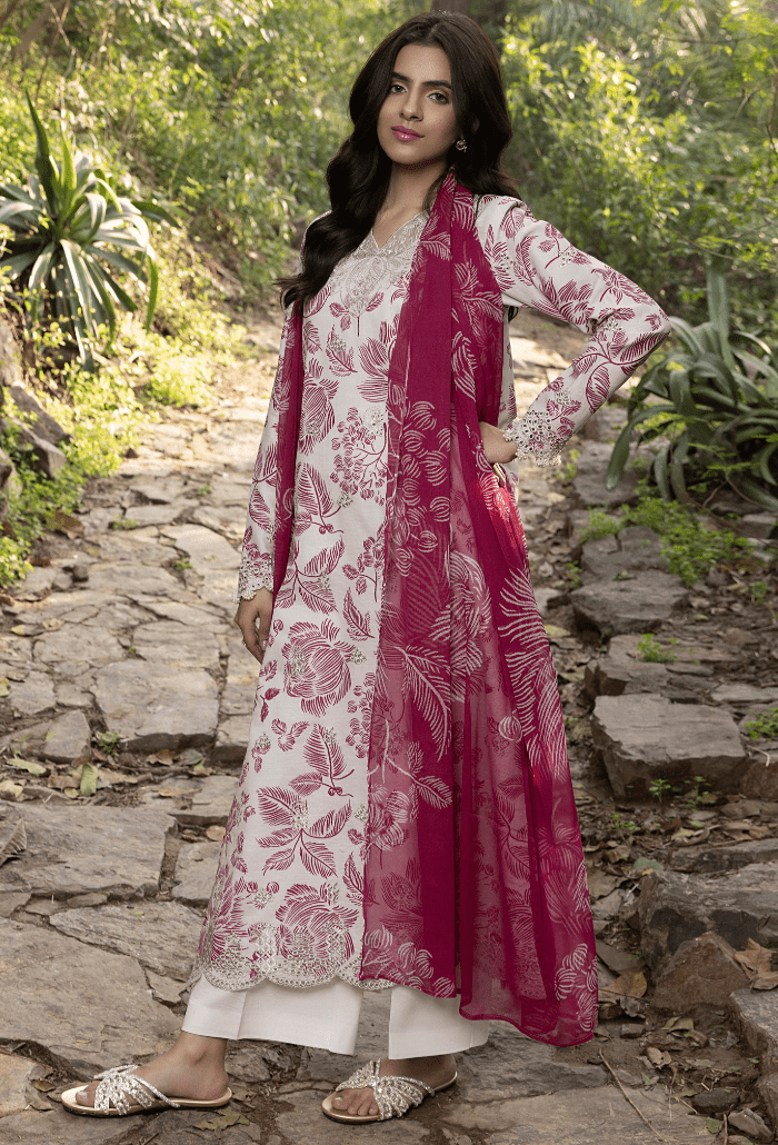 Humdum | Eden Garden 25 | Eden Garden - D04-Brand:Humdum-Type:Ladies Clothes-Ivory-Lawn-House of Maryam- Buy in UK, USA