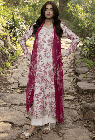 Humdum | Eden Garden 25 | Eden Garden - D04-Brand:Humdum-Type:Ladies Clothes-Ivory-Lawn-House of Maryam- Buy in UK, USA