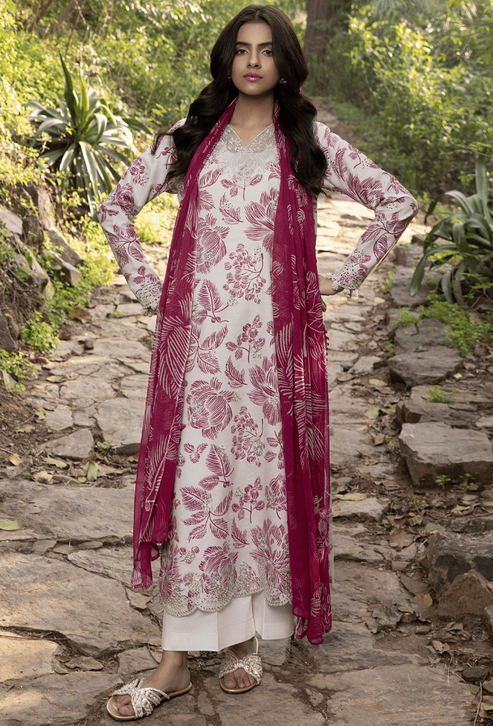 Humdum | Eden Garden 25 | Eden Garden - D04-Brand:Humdum-Type:Ladies Clothes-Ivory-Lawn-House of Maryam- Buy in UK, USA