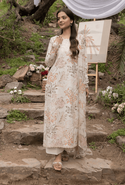 Humdum | Eden Garden 25 | Eden Garden - D06-Brand:Humdum-Type:Ladies Clothes-Ivory-Lawn-House of Maryam- Buy in UK, USA