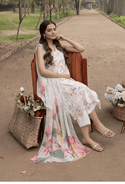 Humdum | Eden Garden 25 | Eden Garden - D08-Brand:Humdum-Type:Ladies Clothes-Ivory-Lawn-House of Maryam- Buy in UK, USA