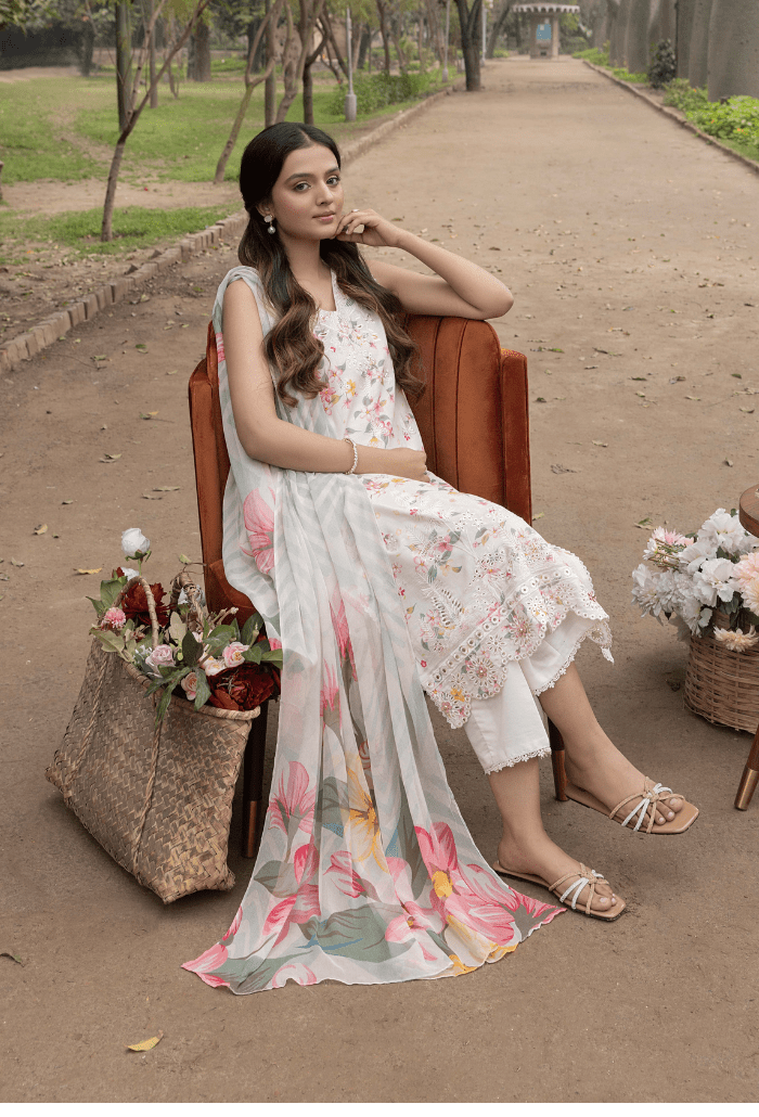 Humdum | Eden Garden 25 | Eden Garden - D08-Brand:Humdum-Type:Ladies Clothes-Ivory-Lawn-House of Maryam- Buy in UK, USA