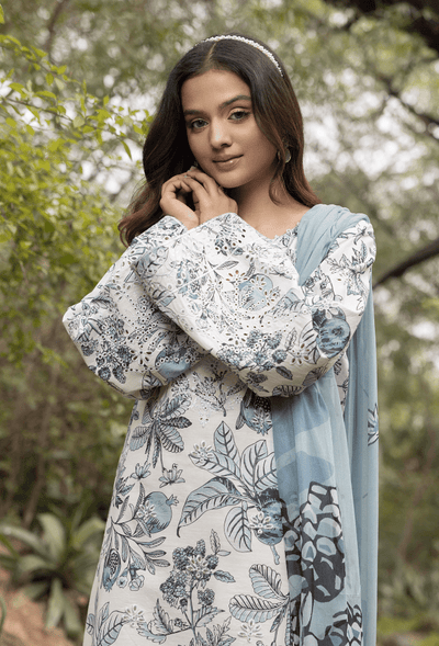 Humdum | Eden Garden 25 | Eden Garden - D09-Brand:Humdum-Type:Ladies Clothes-White-Lawn-House of Maryam- Buy in UK, USA