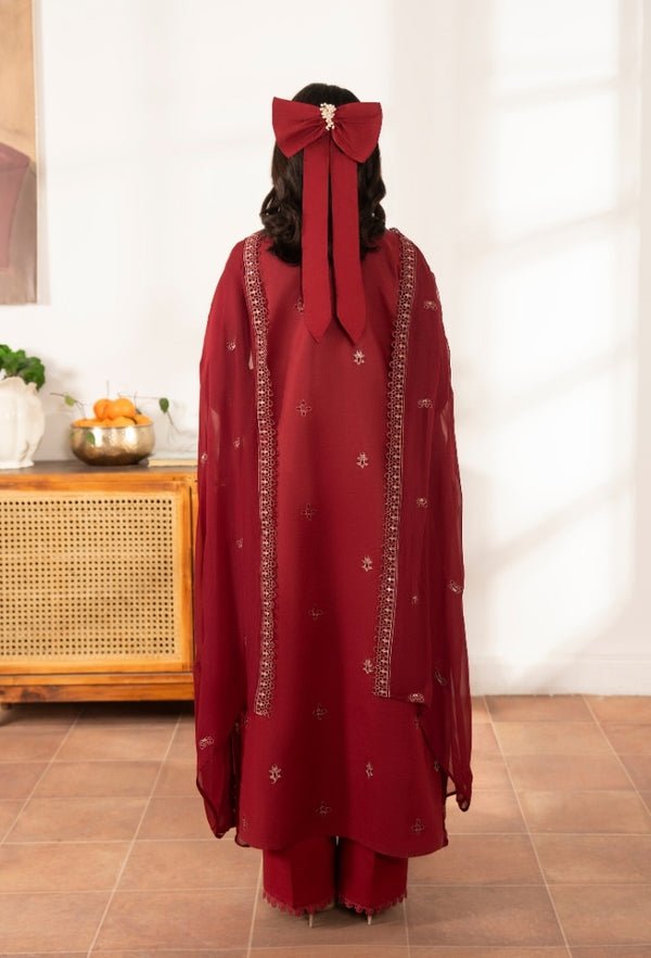 Humdum | Meraki Lawn | Meraki - D01-Brand:Humdum-Type:Ladies Clothes-Maroon-Lawn-House of Maryam- Buy in UK, USA