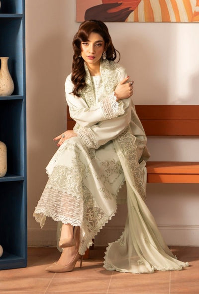 Humdum | Meraki Lawn | Meraki - D02-Brand:Humdum-Type:Ladies Clothes-Ivory-Lawn-House of Maryam- Buy in UK, USA