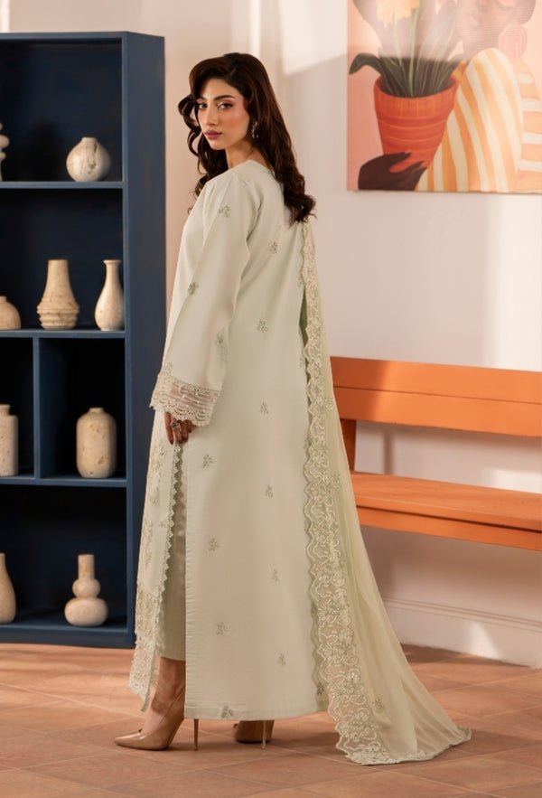 Humdum | Meraki Lawn | Meraki - D02-Brand:Humdum-Type:Ladies Clothes-Ivory-Lawn-House of Maryam- Buy in UK, USA