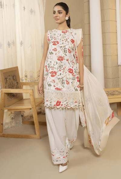 Humdum | Senora Lawn 25 | Senora - D05-Brand:Humdum-Type:Ladies Clothes-Off White-Lawn-House of Maryam- Buy in UK, USA