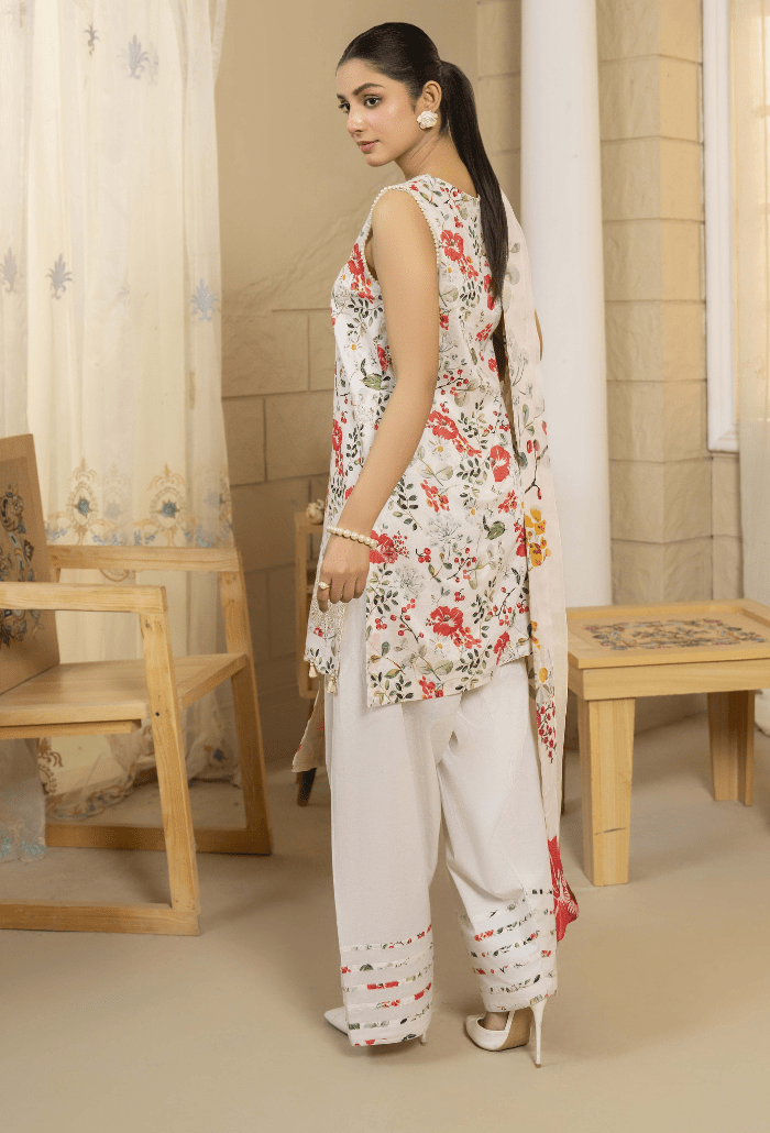 Humdum | Senora Lawn 25 | Senora - D05-Brand:Humdum-Type:Ladies Clothes-Off White-Lawn-House of Maryam- Buy in UK, USA
