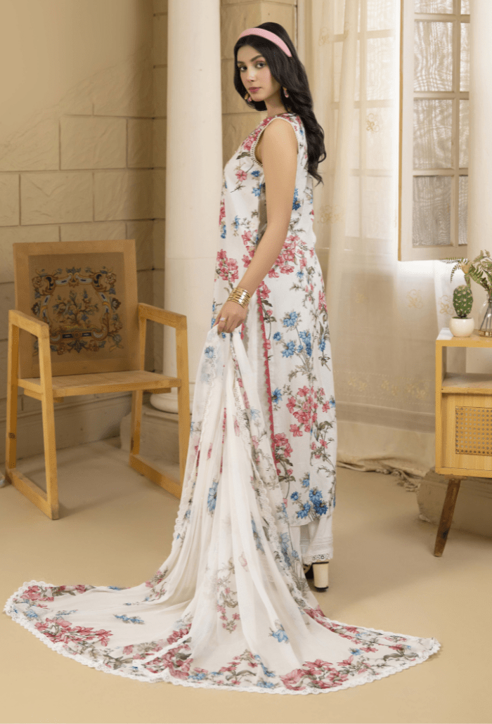 Humdum | Senora Lawn 25 | Senora - D08-Brand:Humdum-Type:Ladies Clothes-White-Lawn-House of Maryam- Buy in UK, USA