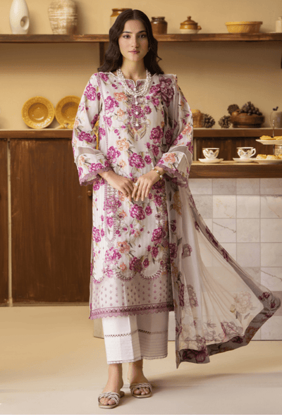 Humdum | Senora Lawn 25 | Senora - D10-Brand:Humdum-Type:Ladies Clothes-Off White-Lawn-House of Maryam- Buy in UK, USA