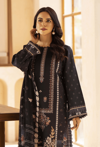 Humdum | Zarwisha 25 | Zarwisha-D02-Brand:Humdum-Type:Ladies Clothes-Black-Lawn-House of Maryam- Buy in UK, USA