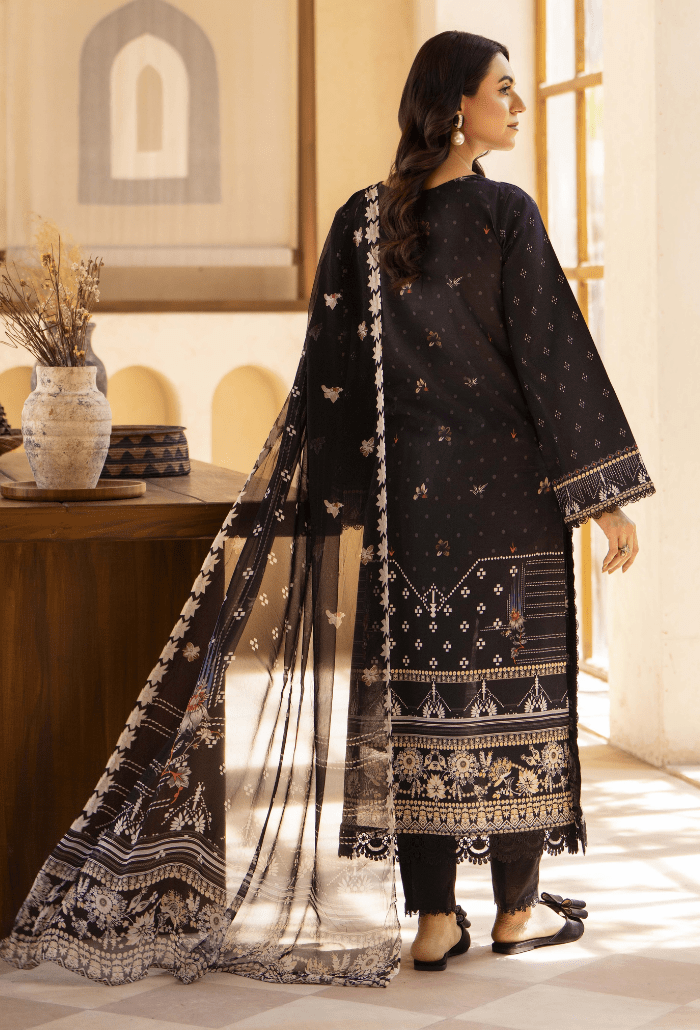 Humdum | Zarwisha 25 | Zarwisha-D02-Brand:Humdum-Type:Ladies Clothes-Black-Lawn-House of Maryam- Buy in UK, USA