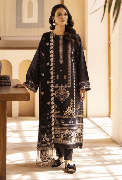 Humdum | Zarwisha 25 | Zarwisha-D02-Brand:Humdum-Type:Ladies Clothes-Black-Lawn-House of Maryam- Buy in UK, USA