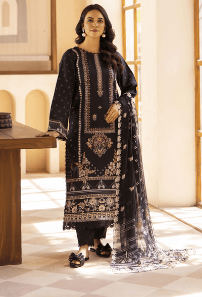 Humdum | Zarwisha 25 | Zarwisha-D02-Brand:Humdum-Type:Ladies Clothes-Black-Lawn-House of Maryam- Buy in UK, USA