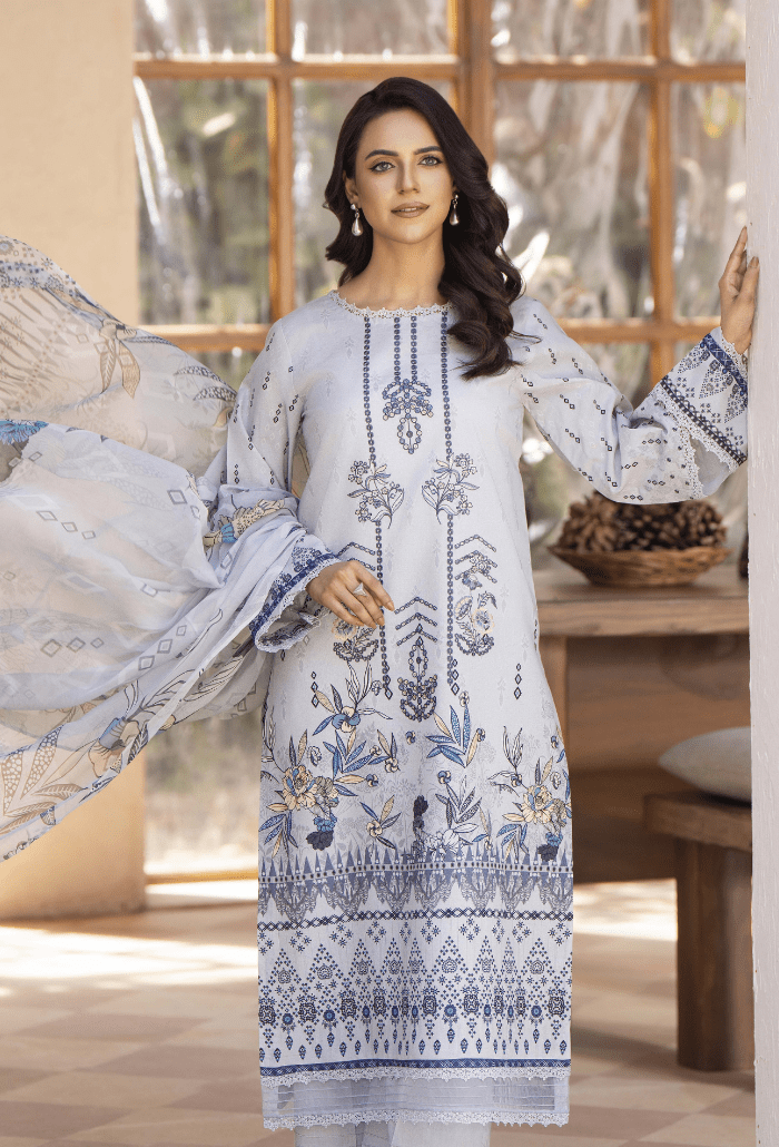 Humdum | Zarwisha 25 | Zarwisha-D03-Brand:Humdum-Type:Ladies Clothes-Gray-Lawn-House of Maryam- Buy in UK, USA