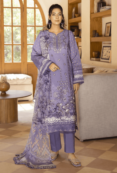 Humdum | Zarwisha 25 | Zarwisha-D06-Brand:Humdum-Type:Ladies Clothes-Lavender-Lawn-House of Maryam- Buy in UK, USA