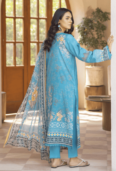 Humdum | Zarwisha 25 | Zarwisha-D07-Brand:Humdum-Type:Ladies Clothes-Light Blue-Lawn-House of Maryam- Buy in UK, USA