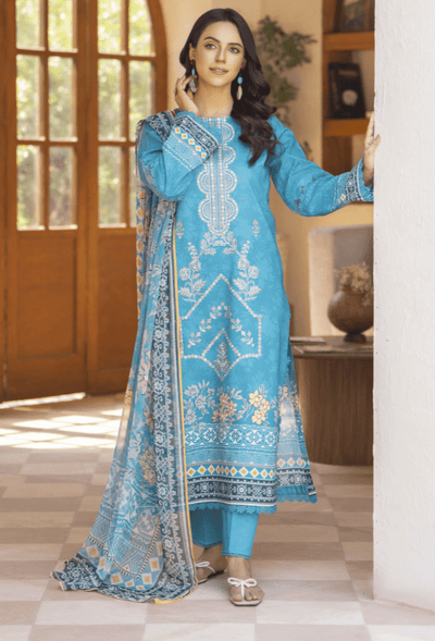 Humdum | Zarwisha 25 | Zarwisha-D07-Brand:Humdum-Type:Ladies Clothes-Light Blue-Lawn-House of Maryam- Buy in UK, USA