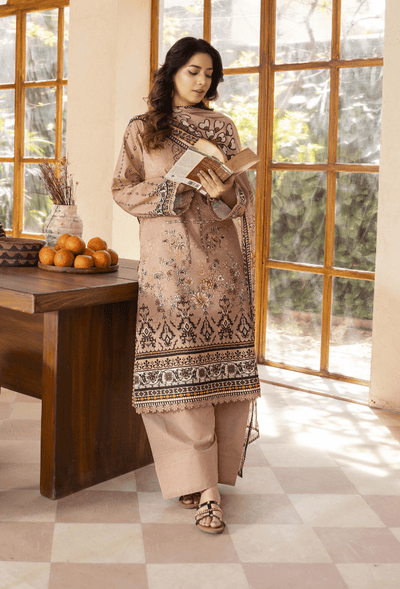 Humdum | Zarwisha 25 | Zarwisha-D08-Brand:Humdum-Type:Ladies Clothes-Coffee-Lawn-House of Maryam- Buy in UK, USA