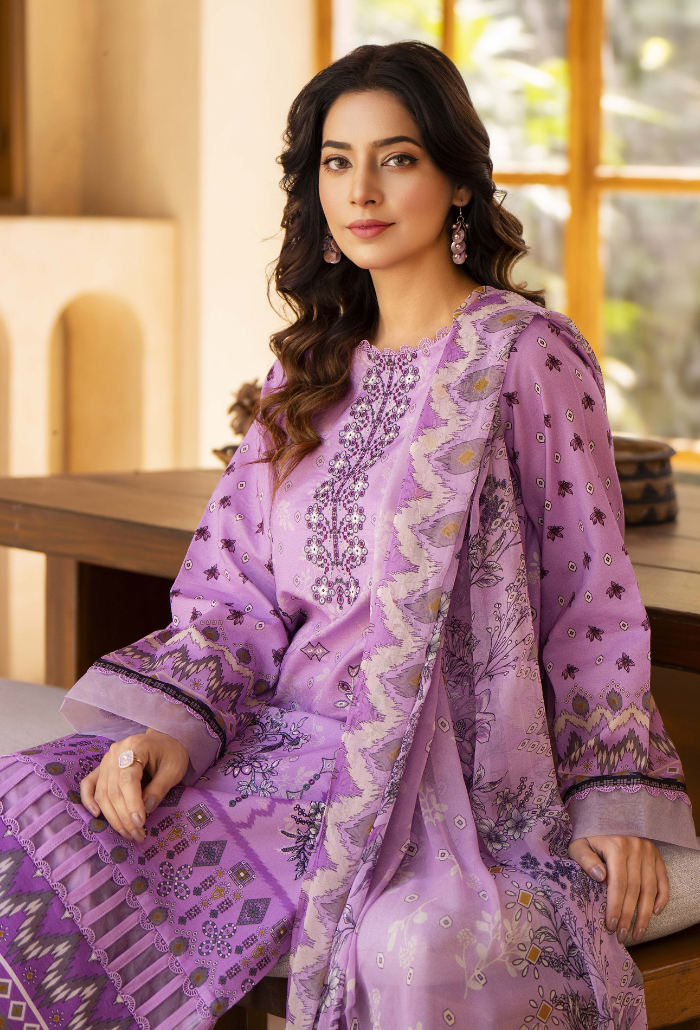 Humdum | Zarwisha 25 | Zarwisha-D09-Brand:Humdum-Type:Ladies Clothes-Lilac-Lawn-House of Maryam- Buy in UK, USA