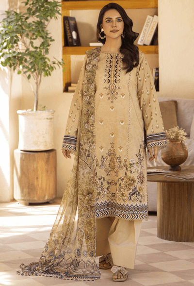 Humdum | Zarwisha 25 | Zarwisha-D10-Brand:Humdum-Type:Ladies Clothes-Pale Yellow-Lawn-House of Maryam- Buy in UK, USA