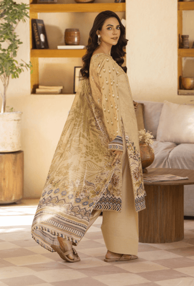Humdum | Zarwisha 25 | Zarwisha-D10-Brand:Humdum-Type:Ladies Clothes-Pale Yellow-Lawn-House of Maryam- Buy in UK, USA