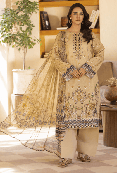 Humdum | Zarwisha 25 | Zarwisha-D10-Brand:Humdum-Type:Ladies Clothes-Pale Yellow-Lawn-House of Maryam- Buy in UK, USA