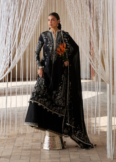 Hussain Rehar | Zan SS26 | Meshki-Brand:Hussain Rehar-Type:Ladies Clothes-Black-Lawn-House of Maryam- Buy in UK, USA