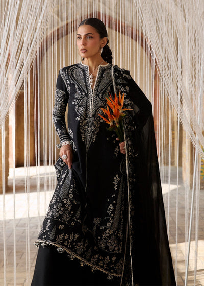 Hussain Rehar | Zan SS26 | Meshki-Brand:Hussain Rehar-Type:Ladies Clothes-Black-Lawn-House of Maryam- Buy in UK, USA