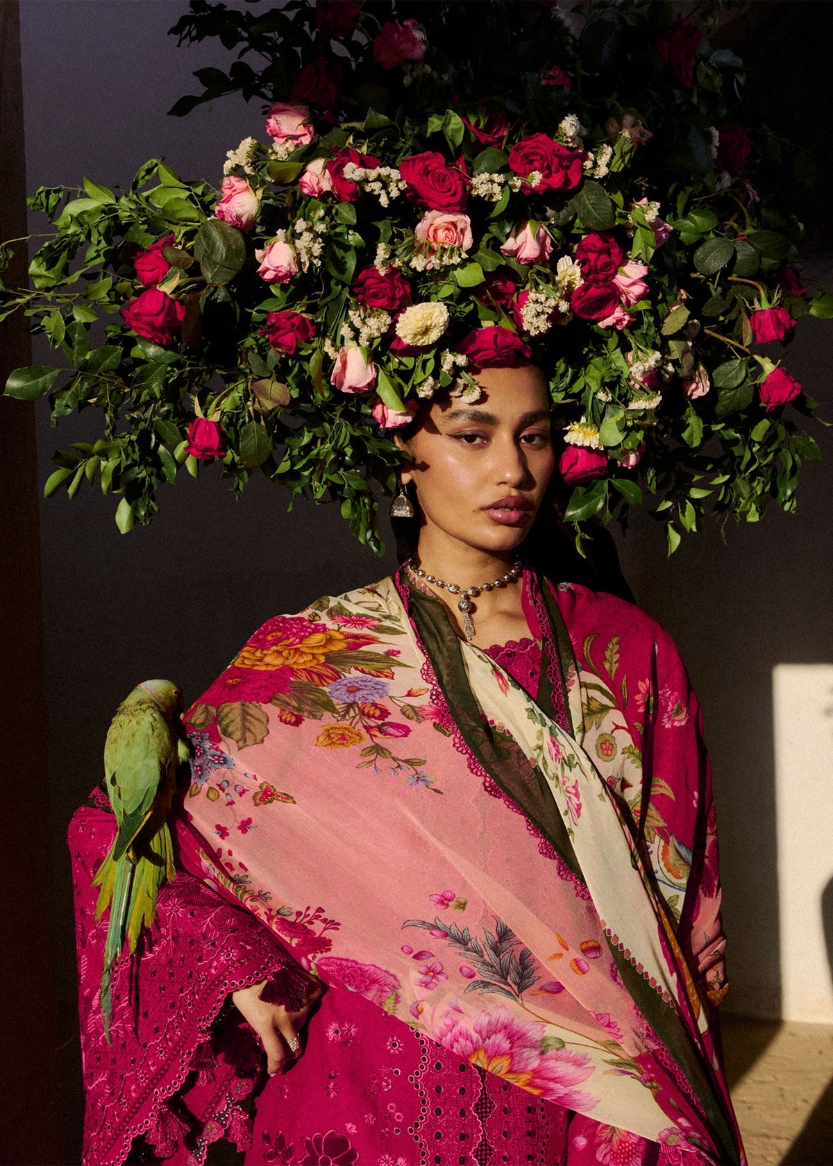 Hussain Rehar | Zan SS26 | Qermez-Brand:Hussain Rehar-Type:Ladies Clothes-Purplish Red-Lawn-House of Maryam- Buy in UK, USA