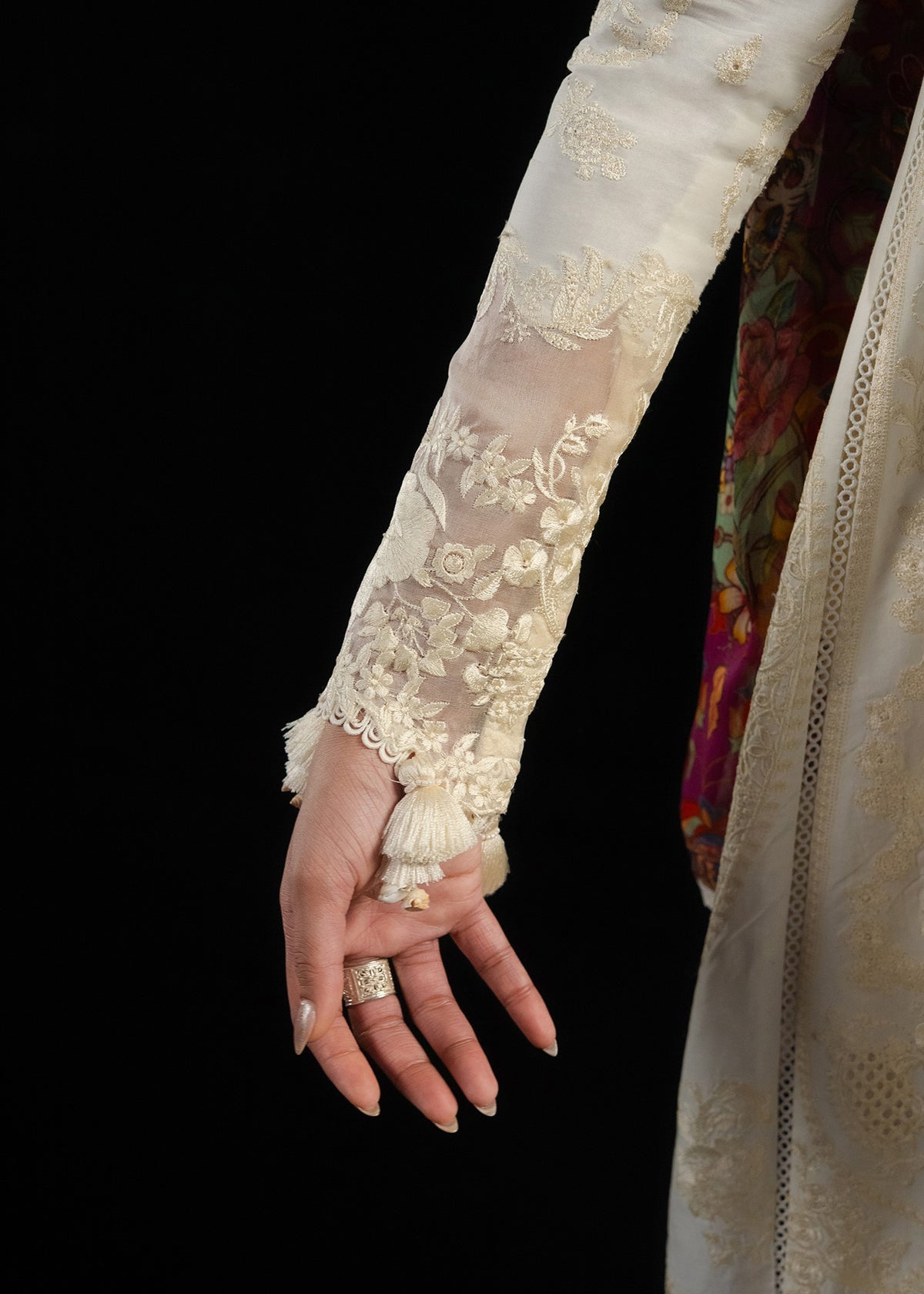 Hussain Rehar | Zan SS26 | Sefi-Brand:Hussain Rehar-Type:Ladies Clothes-Ivory-Lawn-House of Maryam- Buy in UK, USA
