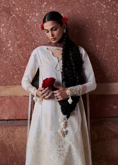 Hussain Rehar | Zan SS26 | Sefi-Brand:Hussain Rehar-Type:Ladies Clothes-Ivory-Lawn-House of Maryam- Buy in UK, USA