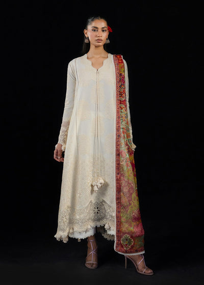 Hussain Rehar | Zan SS26 | Sefi-Brand:Hussain Rehar-Type:Ladies Clothes-Ivory-Lawn-House of Maryam- Buy in UK, USA
