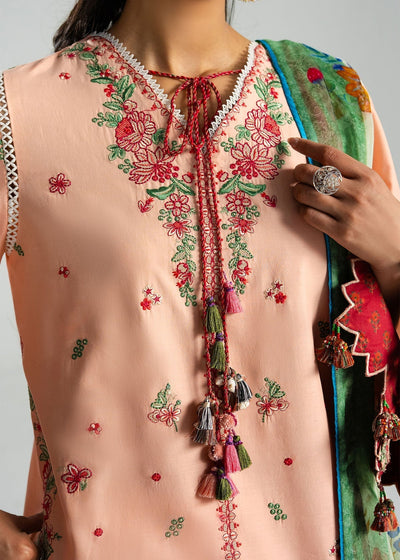 Hussain Rehar | Zan SS26 |Seftali-Brand:Hussain Rehar-Type:Ladies Clothes-Pale Peach-Lawn-House of Maryam- Buy in UK, USA