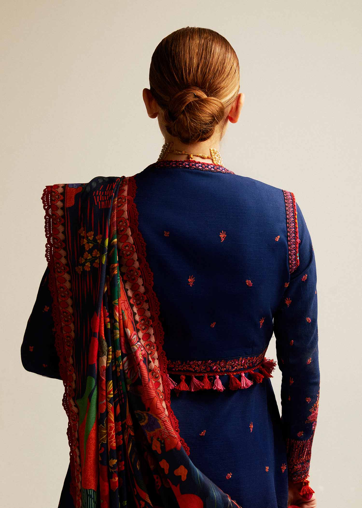 Hussain Rehar | Winter Shawl Khaddar 23 | Cerulean