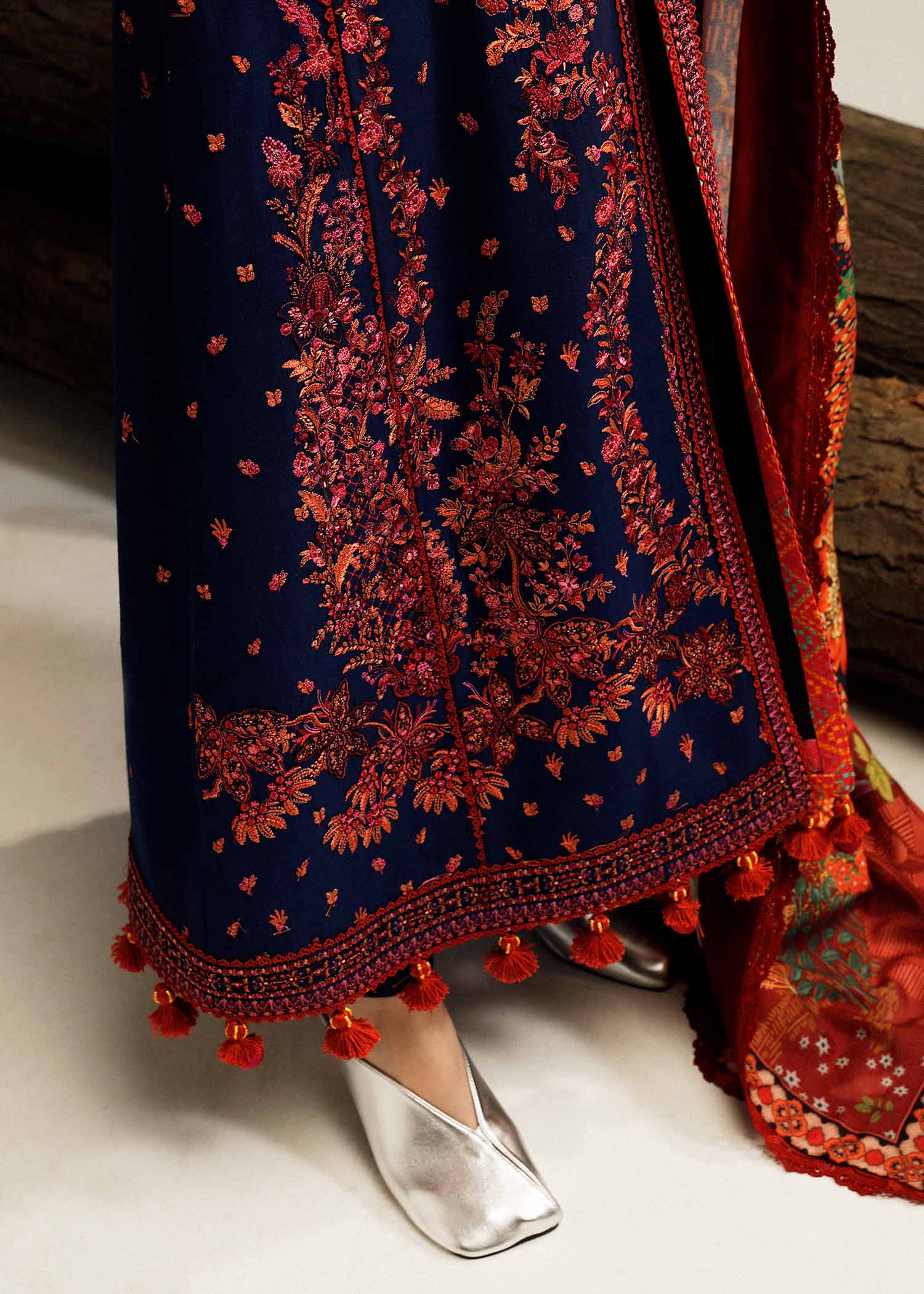 Hussain Rehar | Winter Shawl Khaddar 23 | Cerulean