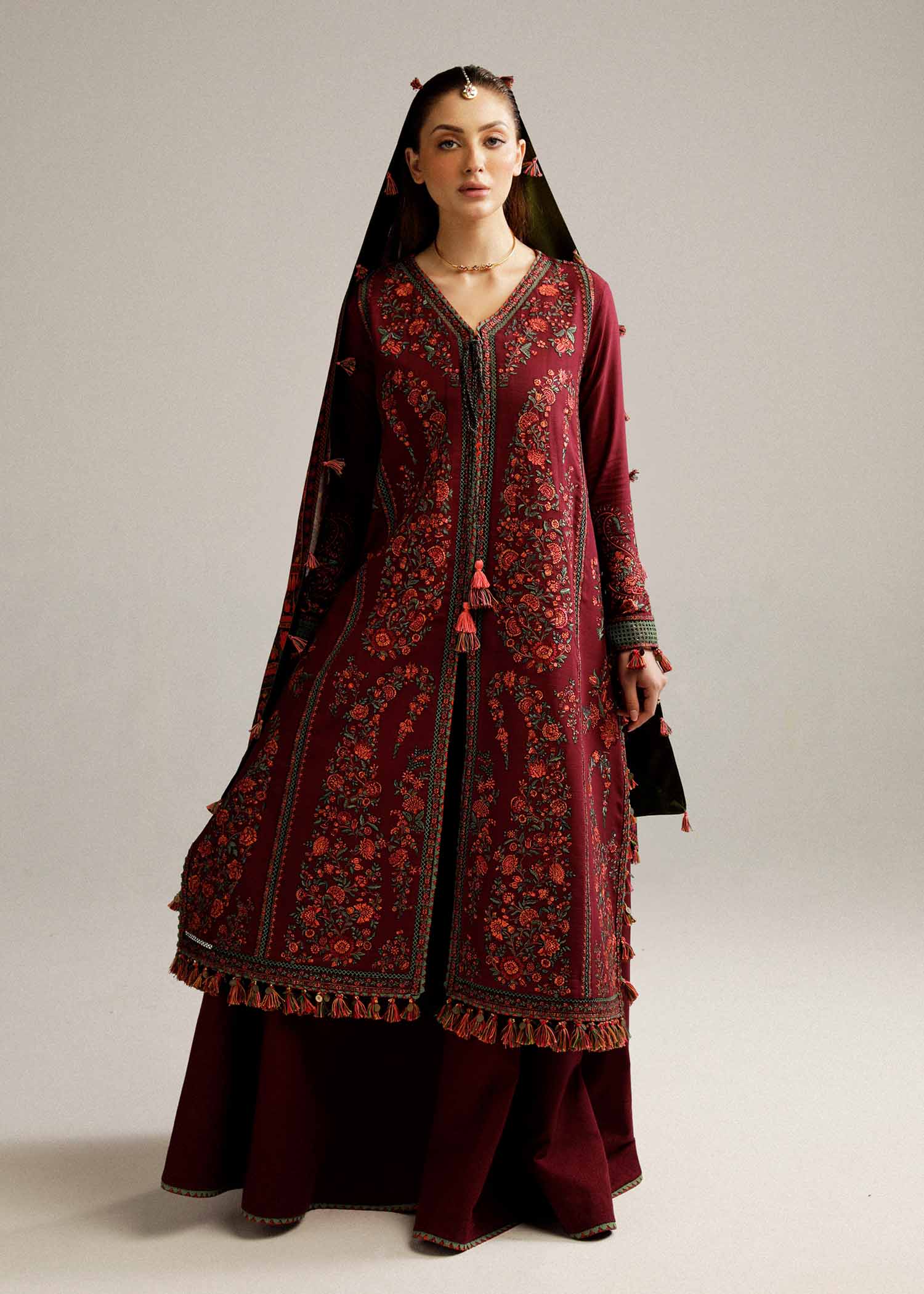 Hussain Rehar | Winter Shawl Khaddar 23 | Ruby