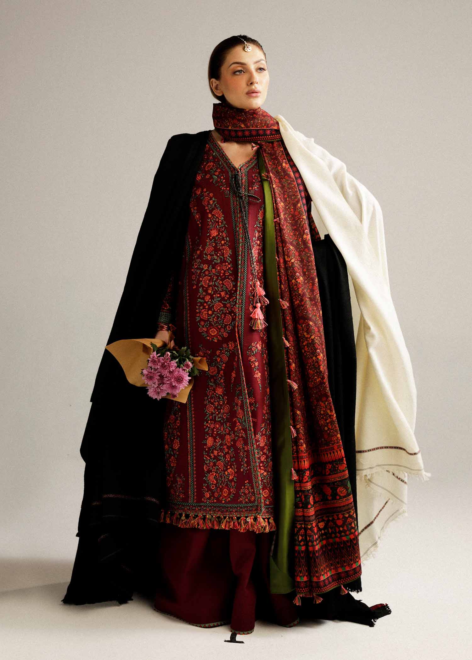 Hussain Rehar | Winter Shawl Khaddar 23 | Ruby