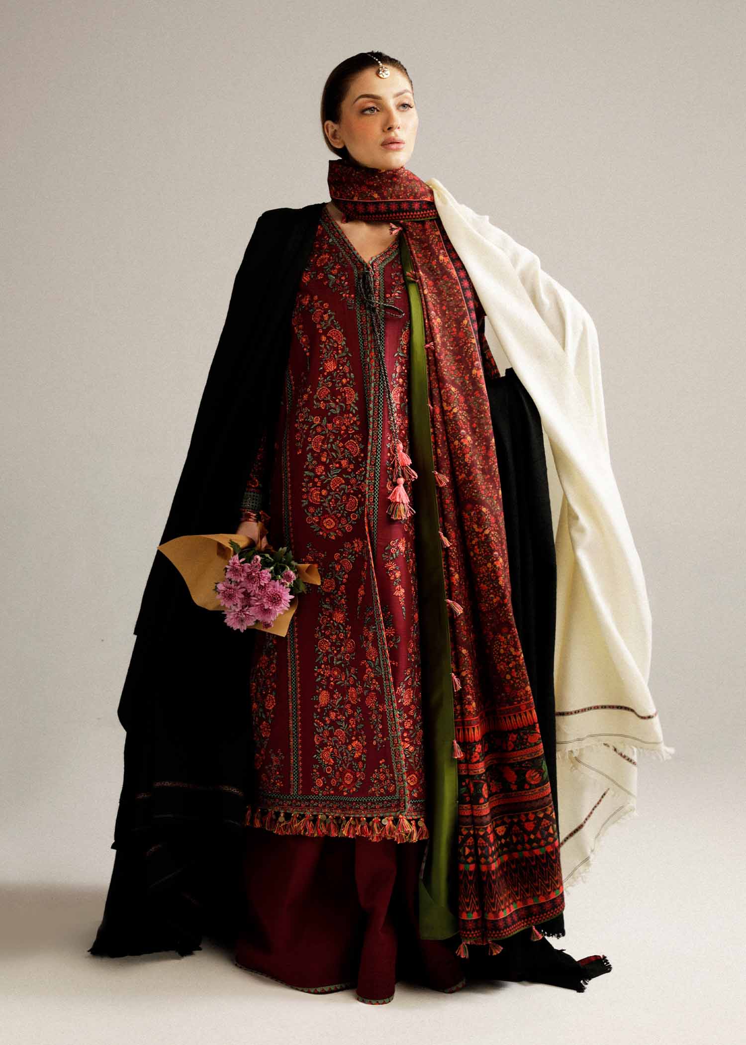 Hussain Rehar | Winter Shawl Khaddar 23 | Ruby