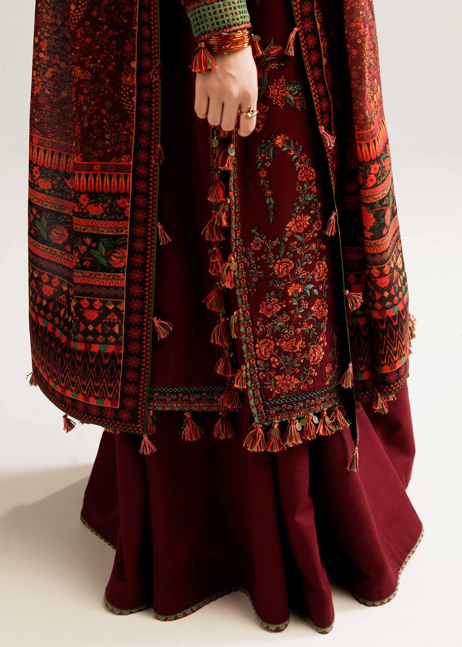 Hussain Rehar | Winter Shawl Khaddar 23 | Ruby