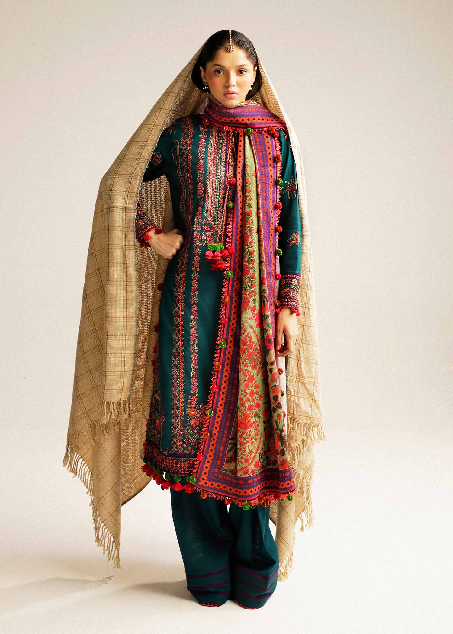 Hussain Rehar | Winter Shawl Khaddar 23 | Teal