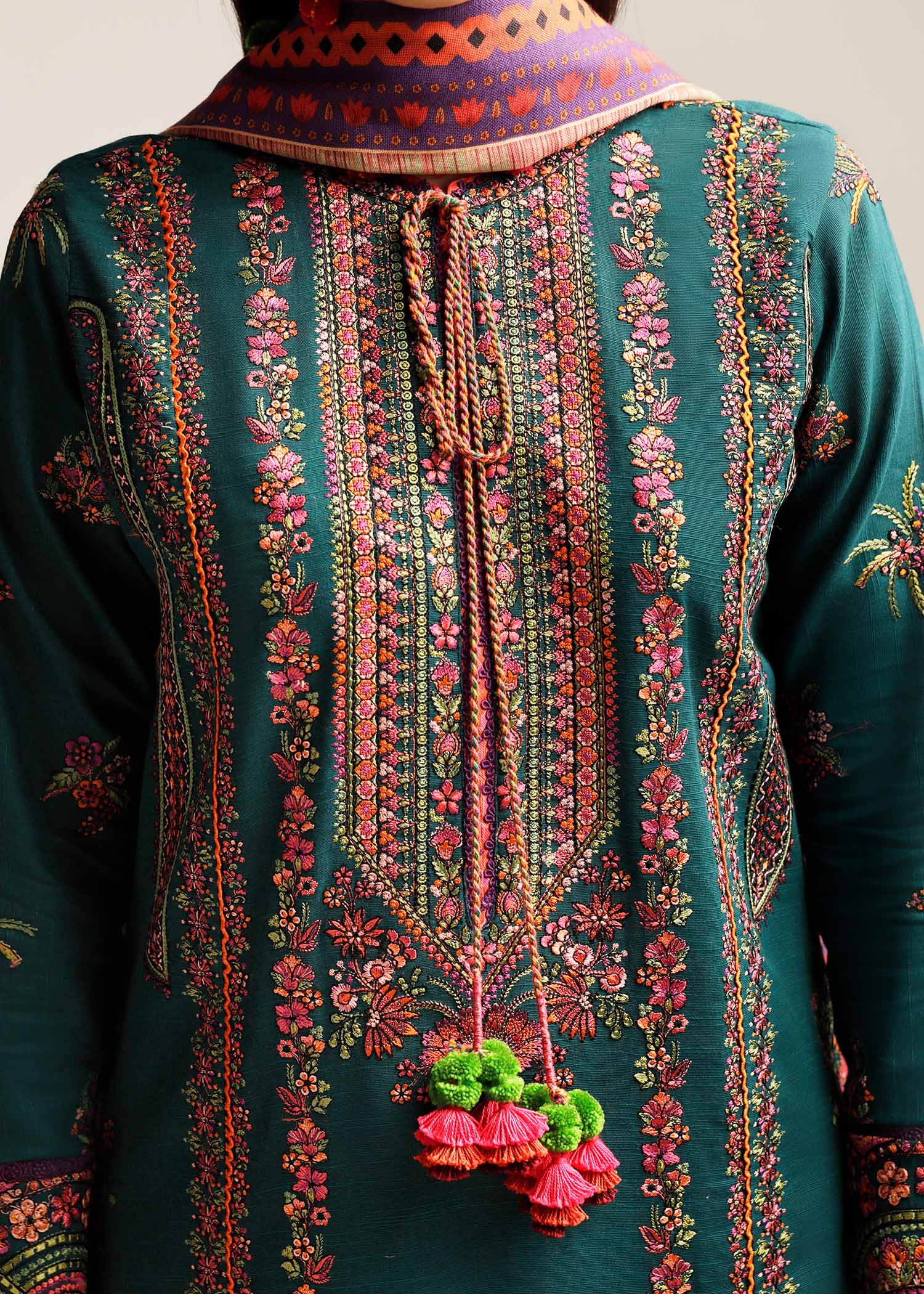 Hussain Rehar | Winter Shawl Khaddar 23 | Teal