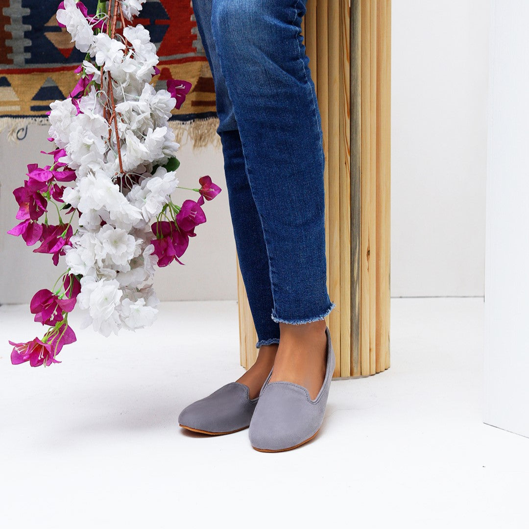 Grey Loafers by House of Maryam - House of Maryam