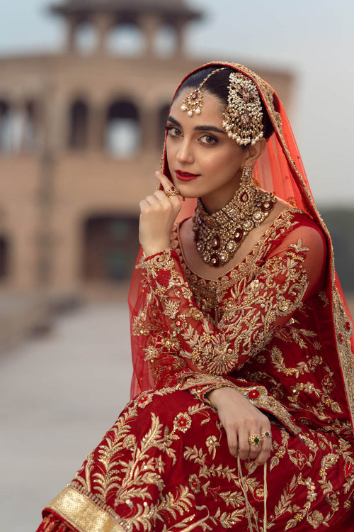 Maya | Wedding Formal Ulfat | SURKH -  Maya Bridal - Original Designer Dress - House of Maryam