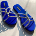 Blue Passion Slides by Designer House of Maryam - House of Maryam - Pakistani Designer Ethnic Wear in {{ shop.shopifyCountryName }}