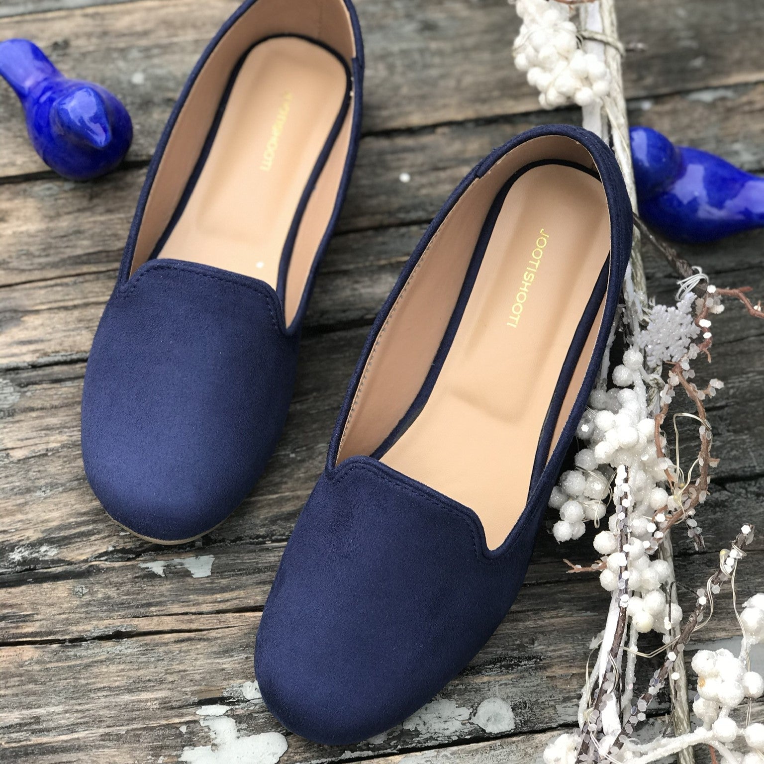 Navy Blue Loafers by House of Maryam - House of Maryam