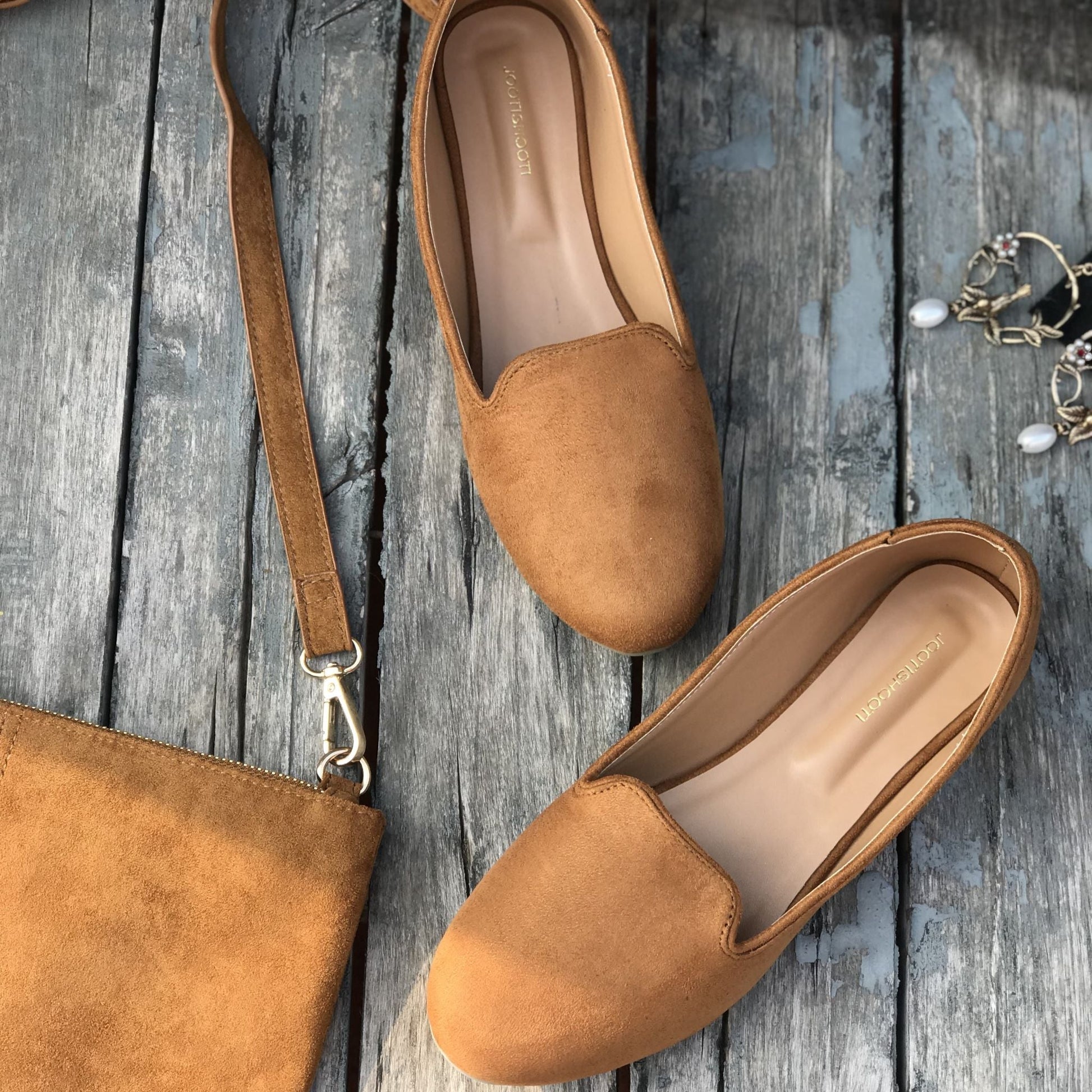 Camel Brown Loafers by Designer House of Maryam - House of Maryam - Pakistani Designer Ethnic Wear in {{ shop.shopifyCountryName }}